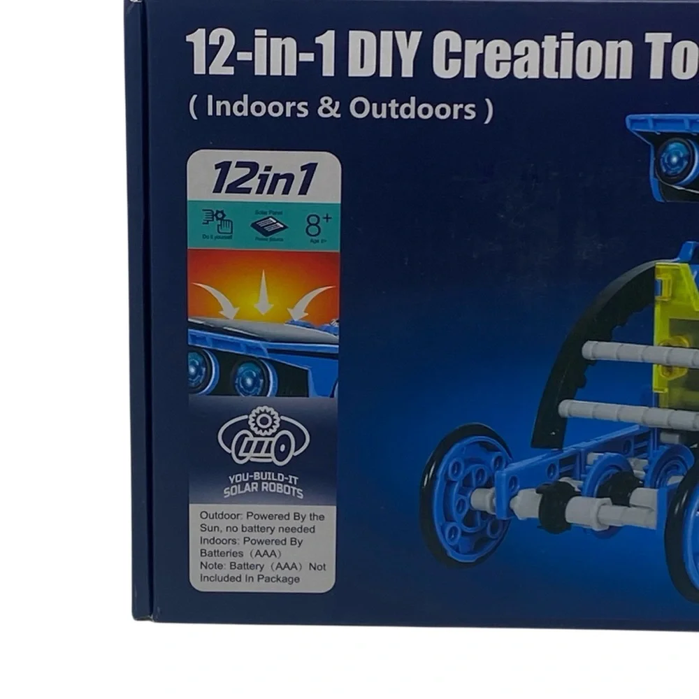 STEM 12-in-1 DIY‎ Creation Toy - Blue and Yellow Solar Robot Kit NEW